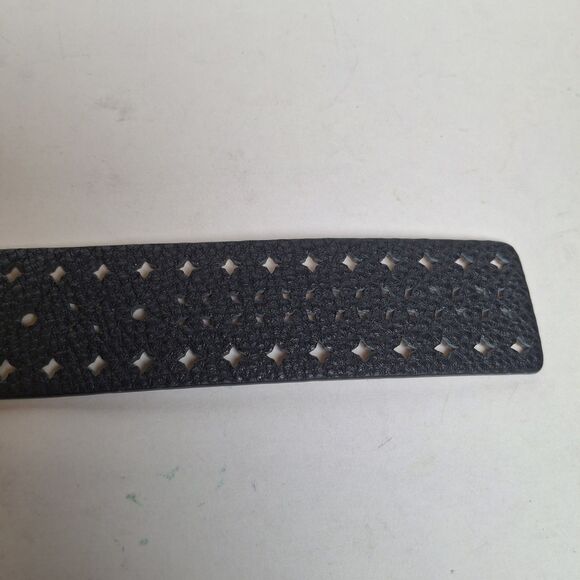 Kate Spade Belt Soft Leather Black Logo Women XL (49x1.5) Perforated Laser Cut main image 5
